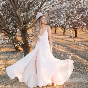 Lulus Pink Maxi Bridesmaid Dress